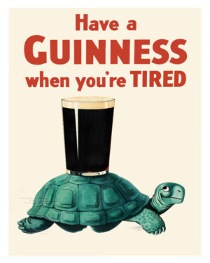 Guinness Turtle, vintage advertisement, turtle, tortoise, animal illustration, wildlife, beer, Irish stout, humorous, whimsical, retro, vintage poster, pub decor, home bar, classic advertising, nature, slow and steady, graphic art, illustration, playful, iconic Guinness