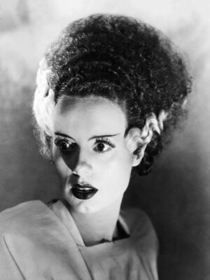 Bride of Frankenstein, bride of frankenstein, frankenstein, classic horror, vintage hollywood, movie still, black and white, gothic, halloween, monster, spooky, cinema, portrait