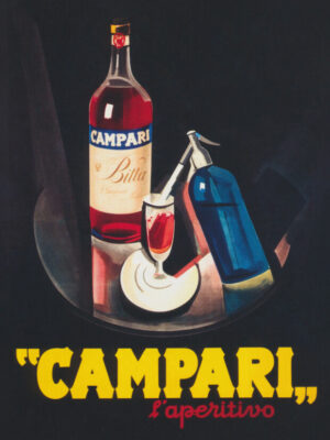 Bitter Campari, Campari, Bitter Campari, aperitif, Italian advertisement, bar art, vintage advertisement, vintage poster, advertising art, Leonetto Cappiello, Art Deco, Art Nouveau, Italian art, liquor, cocktail, bitters, aperitivo, bottle, wrapped bottle, graphic design, typography, black background, bold design, iconic poster, classic illustration, antique print, vintage illustration, historical advertisement, collector print, retro advertising, bar decor, kitchen art, restaurant decor, café decor, beverage art, alcohol, spirits, Milan, Italy, Belle Époque, poster art, museum art, wall art, European advertising, minimalist design, famous poster, nostalgic, decorative art, liquor label, vintage decor, classic poster, advertising history
