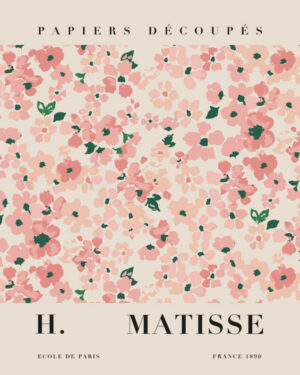 Papiers Découpés Flowers by Henri Matisse, matisse, papiers découpés, flowers, floral, abstract, modern, colorful, paper cutouts, botanical, graphic design, pink flowers, french art