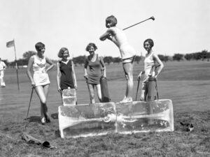 Vintage Women Golfers Photograph, women golfers, golf, vintage photography, sports, women, 1920s, black and white, athletics, summer, history, fashion, recreation, portrait, retro, photography