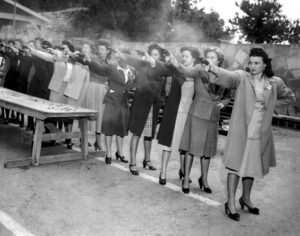 Shooting Practice, women, police, target practice, LAPD, firearms, black and white, vintage photography, history, law enforcement, training, empowerment, documentary, group portrait, retro, mid century, candid