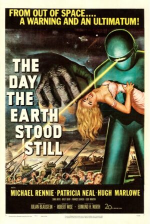 The Day the Earth Stood Still Movie Poster, the day the earth stood still, science fiction, vintage movie poster, retro film, alien, robot, 1950s, classic cinema, space, mid century, pulp, science fiction art