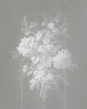 White Floral Bouquet, flowers, botanical, monochrome, white floral, vintage, elegant, soft, garden, illustration, neutral, cottagecore, floral arrangement