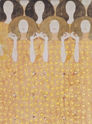 The Chorus, gustav klimt, the chorus, art nouveau, women, decorative, gold, symbolism, portrait, figurative, vienna secession, elegant, vintage