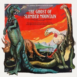 The Ghost of Slumber Mountain Dinosaur Poster, dinosaurs, vintage movie poster, prehistoric, brontosaurus, tyrannosaurus, pterodactyl, adventure, fantasy, paleontology, retro, film poster