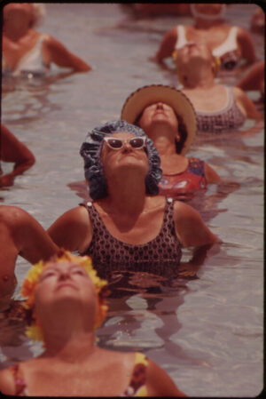 Women Relaxing in a Pool, pool, swimming, vintage photography, summer, relaxation, retro, people, water, leisure, travel, lifestyle